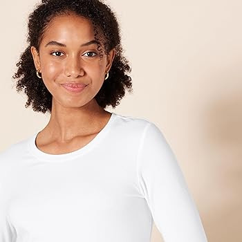 Amazon Essentials Women's Classic-Fit Long-Sleeve Crewneck T-Shirt, White, Small | Amazon (CA)