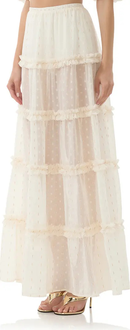 AFRM Sabina Clip Dot Tiered Maxi Skirt | Nordstrom | Nordstrom