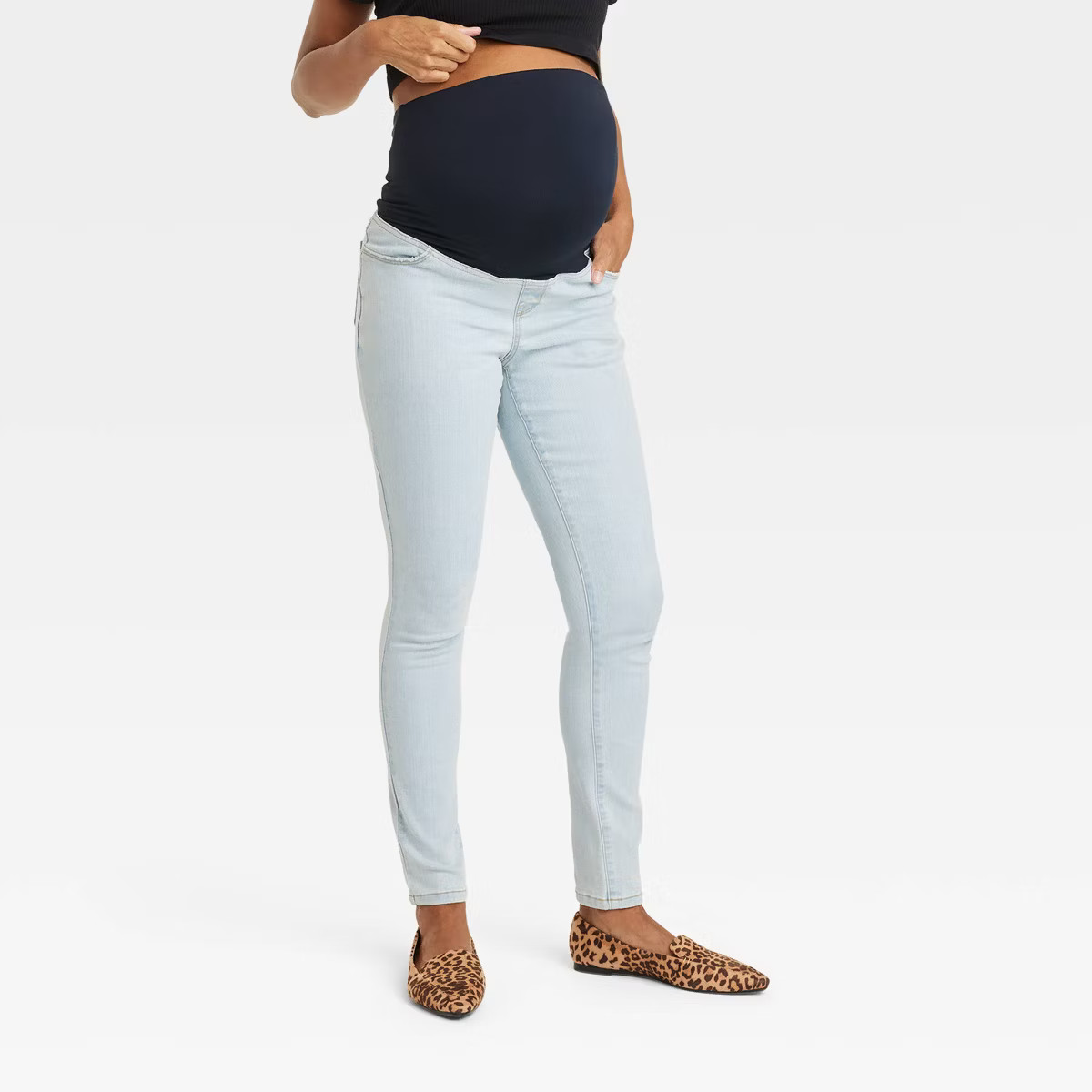 Over Belly Skinny Maternity Pants - Isabel Maternity by Ingrid & Isabel™ Light Wash 10 | Target