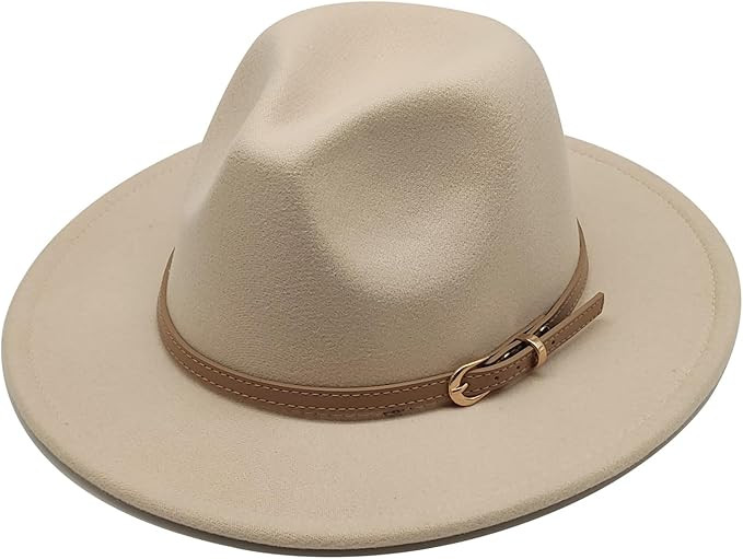 Kids Fedora Hat Classic Wide Brim Fedora Hat for Boys Girls Felt Hat Panama Hat with Belt Buckle | Amazon (US)