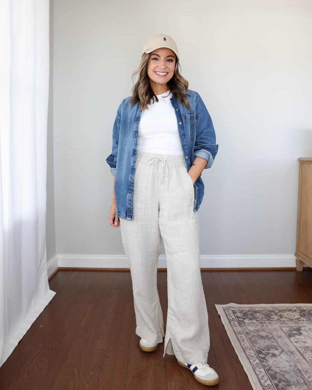 A few petite-friendly travel outfits for Summer!

Outfit 1:
Linen pants (Athleta): petite xxs - 28” inseam 
White t-shirt (Quince): xs 
Denim top (Walmart): xs 
Gola sneakers: true to size 

Outfit 2:
Linen pants (LOFT): petite xxs
Striped tank top (LOFT): xxs
Sandals (Dolce Vita): tts

Outfit 3:
Breezy Tank Top (Athleta): XXS shown in white 
Venice Joggers (Athleta): Petite XXS 
Sneakers: tts

My measurements for reference: I’m 4’10” and 105lbs. My bust, waist, and hip measurement is 32”, 24”, and 36”.

#LTKSeasonal #LTKPetite #LTKTravel