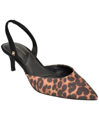 Tommy Hilfiger Women's Tanna Slingback Dress Pumps - Light Brown Leopard | Macy's