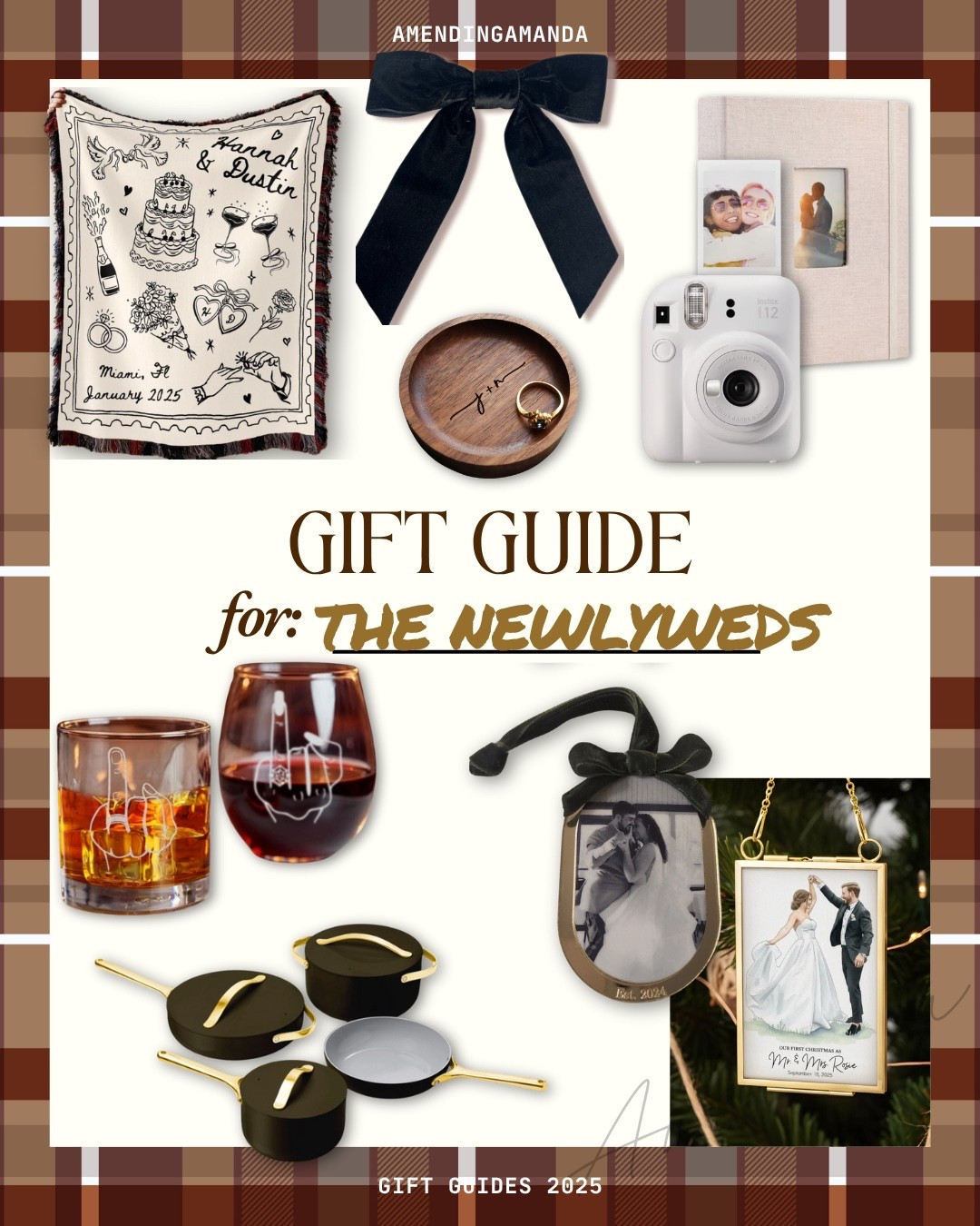 Gift Guide for the Newlyweds 💒

Personalized gifts, personalized ornament, gifts for bride, gifts for groom, camera, kitchenware, stemware, blanket 

#LTKHoliday #LTKGiftGuide #LTKWedding
