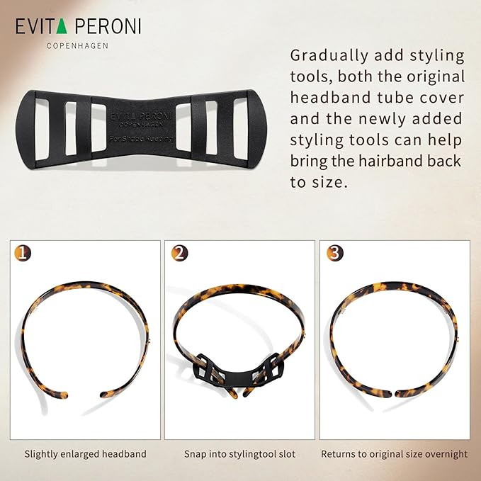 EVITA PERONI Hairband Designed for Eyewear, 3PCS - Basic Color - Tortoise & Amber & Black, Acetat... | Amazon (US)