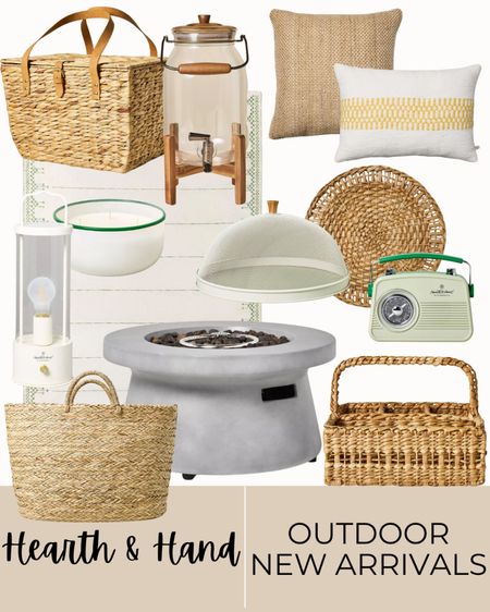 Hearth and hand new arrivals, target home, summer finds, home finds, outdoor decor, outdoor fire pit, beach bag, rattan plate, throw pillows, drink dispenser, cintronella candle, good cover, picnic basket, Bluetooth speaker 

#LTKParties #LTKHome #LTKSeasonal