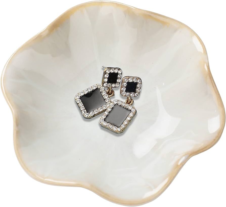 Amazon.com: Ceramic jewelry dish,leaf jewelry tray key tray,jewelry holder,small ring dish holder... | Amazon (US)