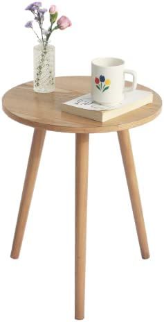 AWASEN Round End Table, Black Side Table Modern Home Decor Small Accent Table for Small Space Liv... | Amazon (US)