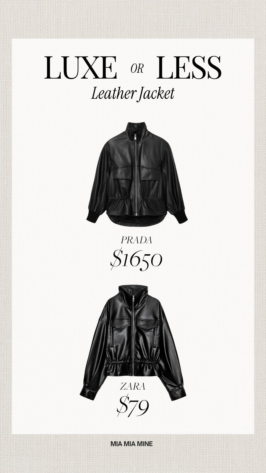 Save or splurge cinch waist leather jacket
AllSaints leather jacket on sale
Zara faux leather jacket

#LTKSaleAlert #LTKSeasonal #LTKOver40