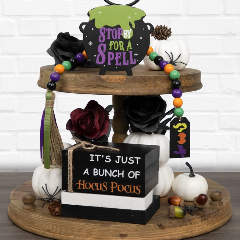 Cumka Hocus Pocus Halloween Decorations, 1 Set of Halloween Faux Book Stack, 1 Witches Cauldron S... | Walmart (US)