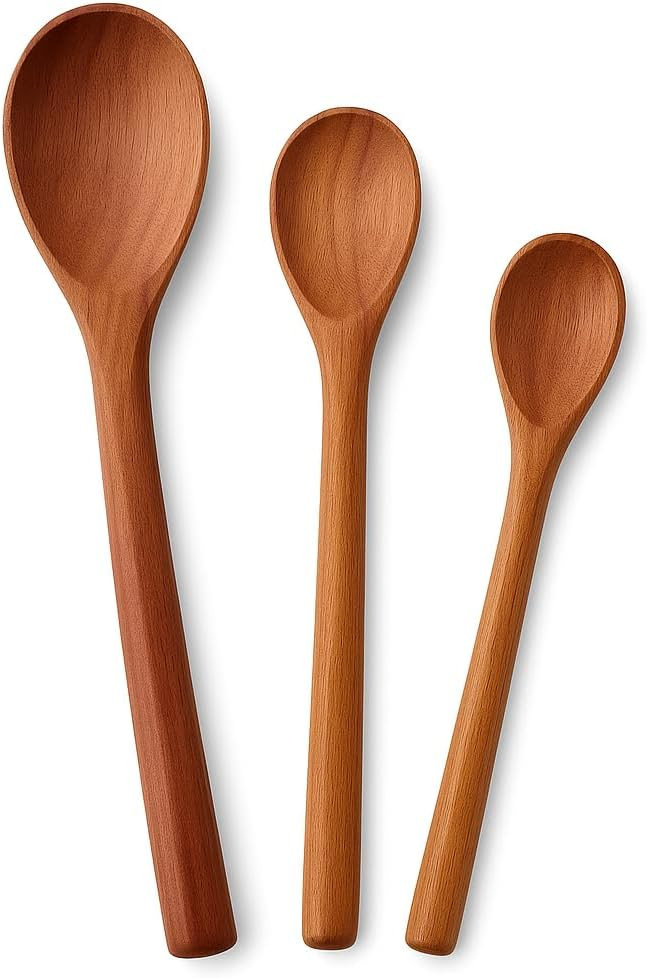 Kit Conjunto de 3 Colheres de Pau Madeira para Cozinha, Tamanhos Variados 26-32-36cm, Bambu Natur... | Amazon (BR)