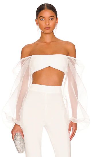 Illusion Crop in Ivory | Revolve Clothing (Global)