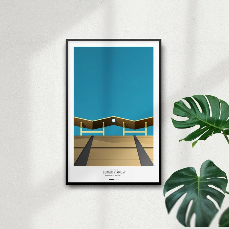 Minimalist Stadium Art By S. Preston Minimalist Dodger Stadium On Paper by S. Preston Print | Wayfair North America