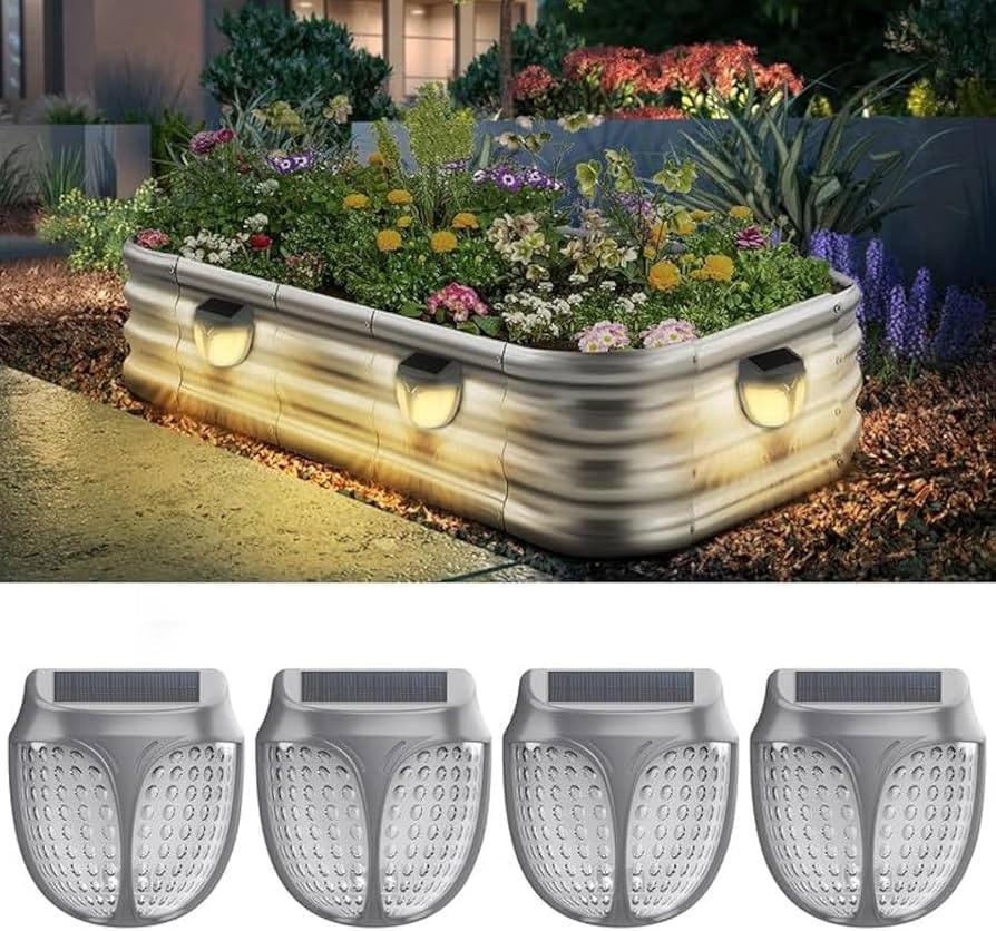 Raised Garden Bed Solar Lights Magnetic, IPX4 Waterproof Solar Lights Outdoor Dusk to Dawn, Solar... | Amazon (US)