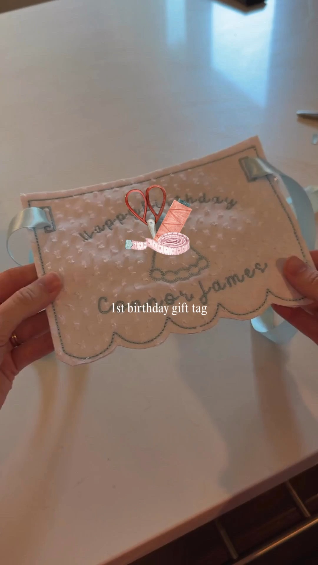 DIY embroidery project! Love how this embroidered birthday tag turned out. Linking all the supplies & files I used. The perfect beginner embroidery machine project.