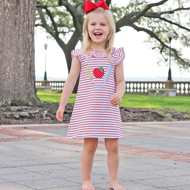 School Supplies Red Stripe Knit Dress | Classic Whimsy