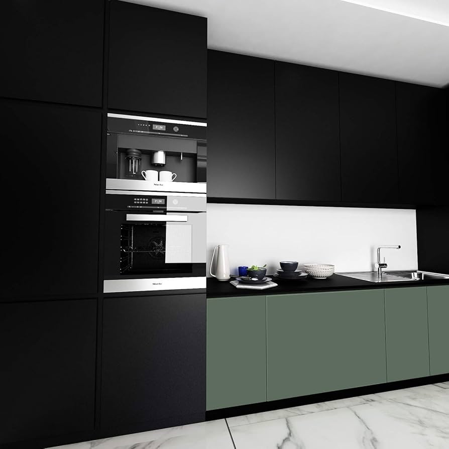 Livelynine Matte Black Contact Paper for Cabinets Waterproof Peel and Stick Black Wallpaper for C... | Amazon (US)