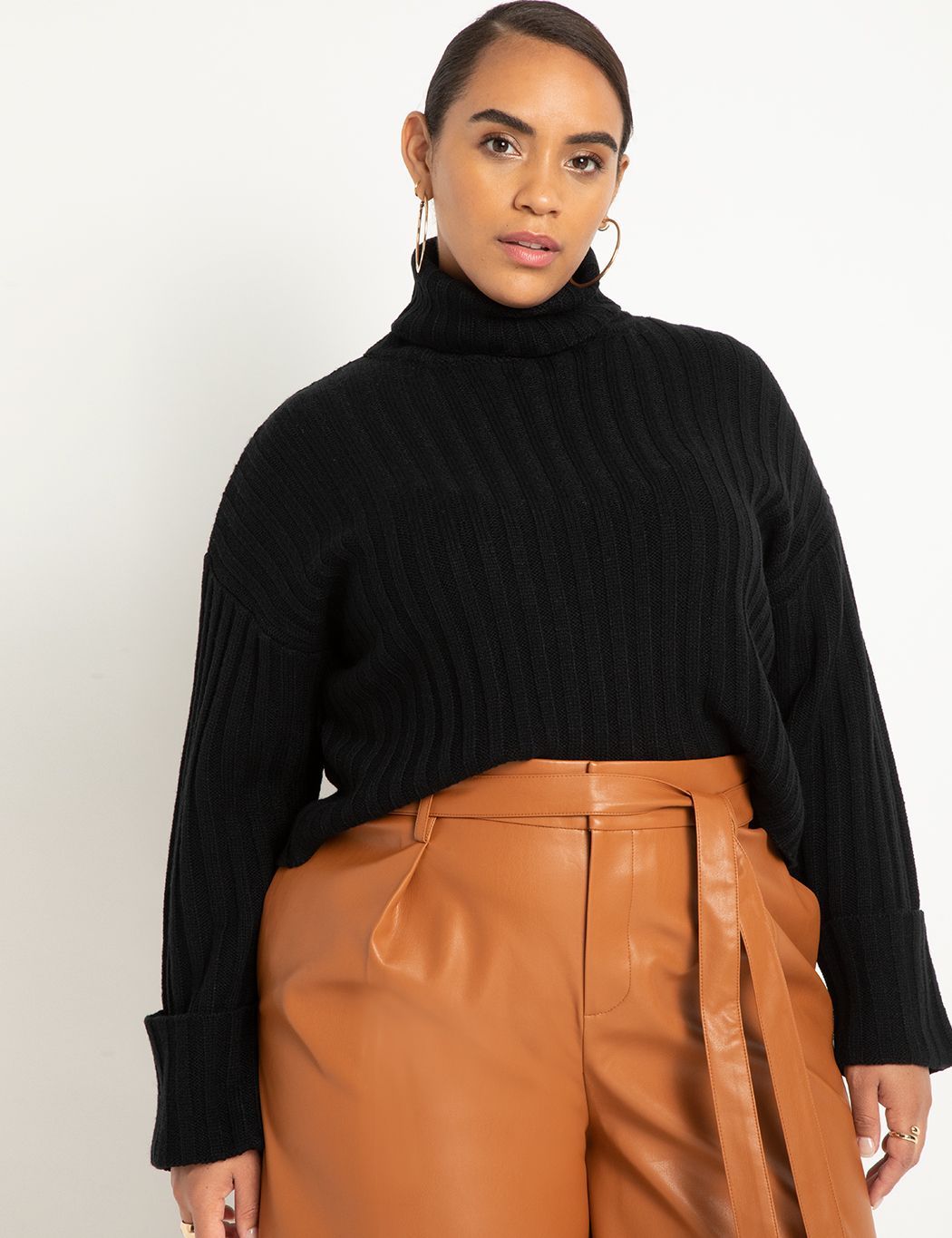 Cropped Turtleneck With Roll Cuff | Eloquii