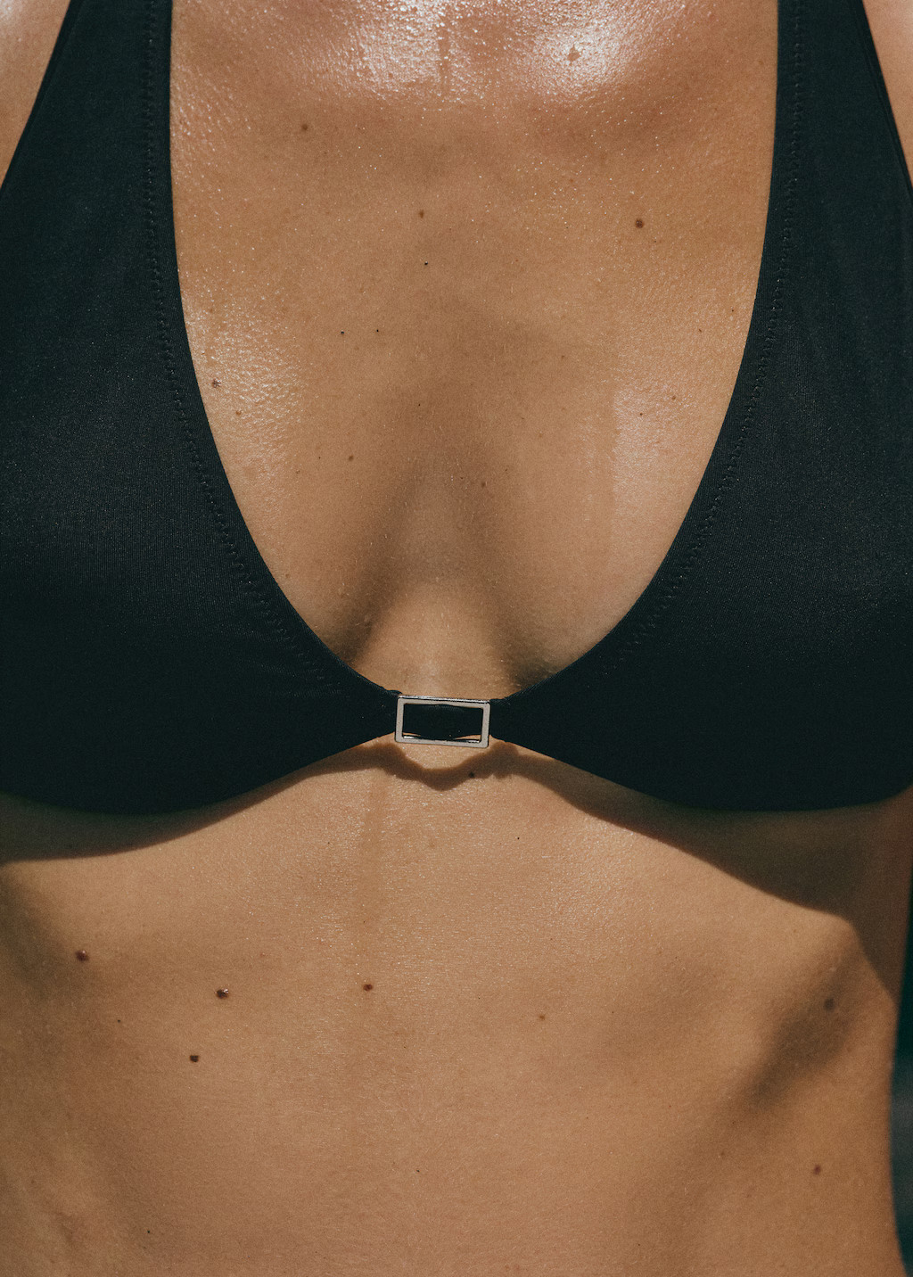 Halter bikini top with buckle detail - Women | MANGO United Kingdom | MANGO (UK)