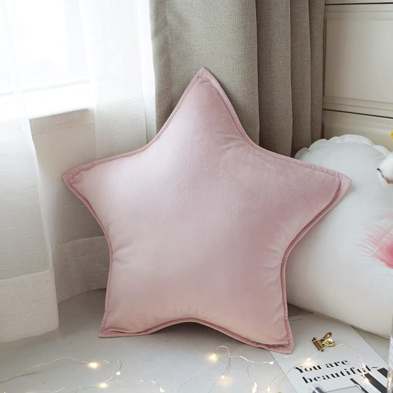 20X20inch 3D Plain and Elegant Star Shaped Throw Pillow Star Plush Pillow Furry Grey Pillow Decorative for Home Living Room,Sofa,Car,Office (Light Pink) | Amazon (US)