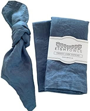 Amazon.com: Linen Napkins –100% French Flax – Stonewashed Pure Linen Cloth Napkins - Size 18 ... | Amazon (US)
