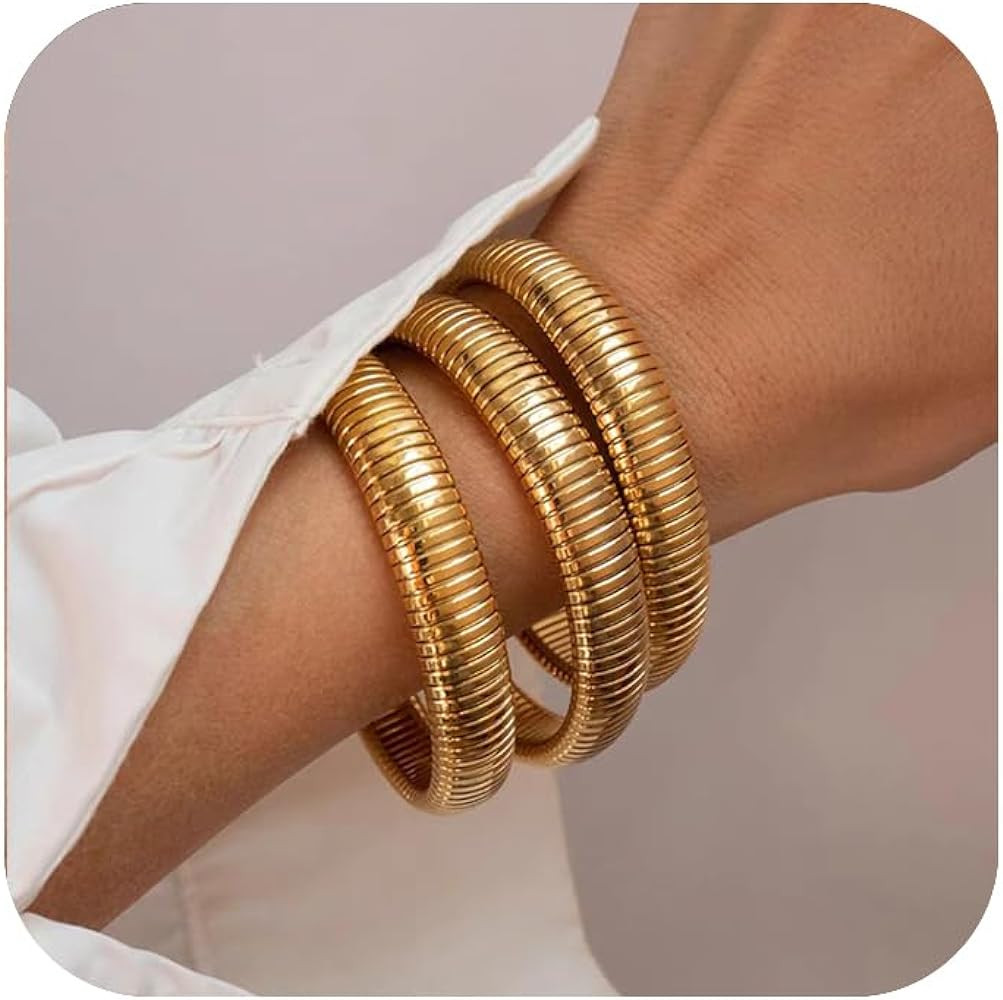 10mm gold bangle set of 3 | Amazon (US)