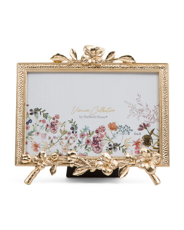 6x4 Cast Metal Floral Tabletop Picture Frame | TJ Maxx