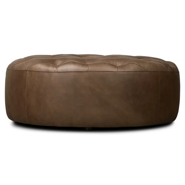 Gazit Full-Grain Italian Leather Ottoman | Wayfair North America