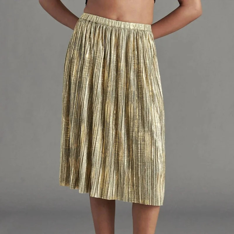 Steve Madden Darcy Midi Skirt In Gold - Gold - S | Verishop