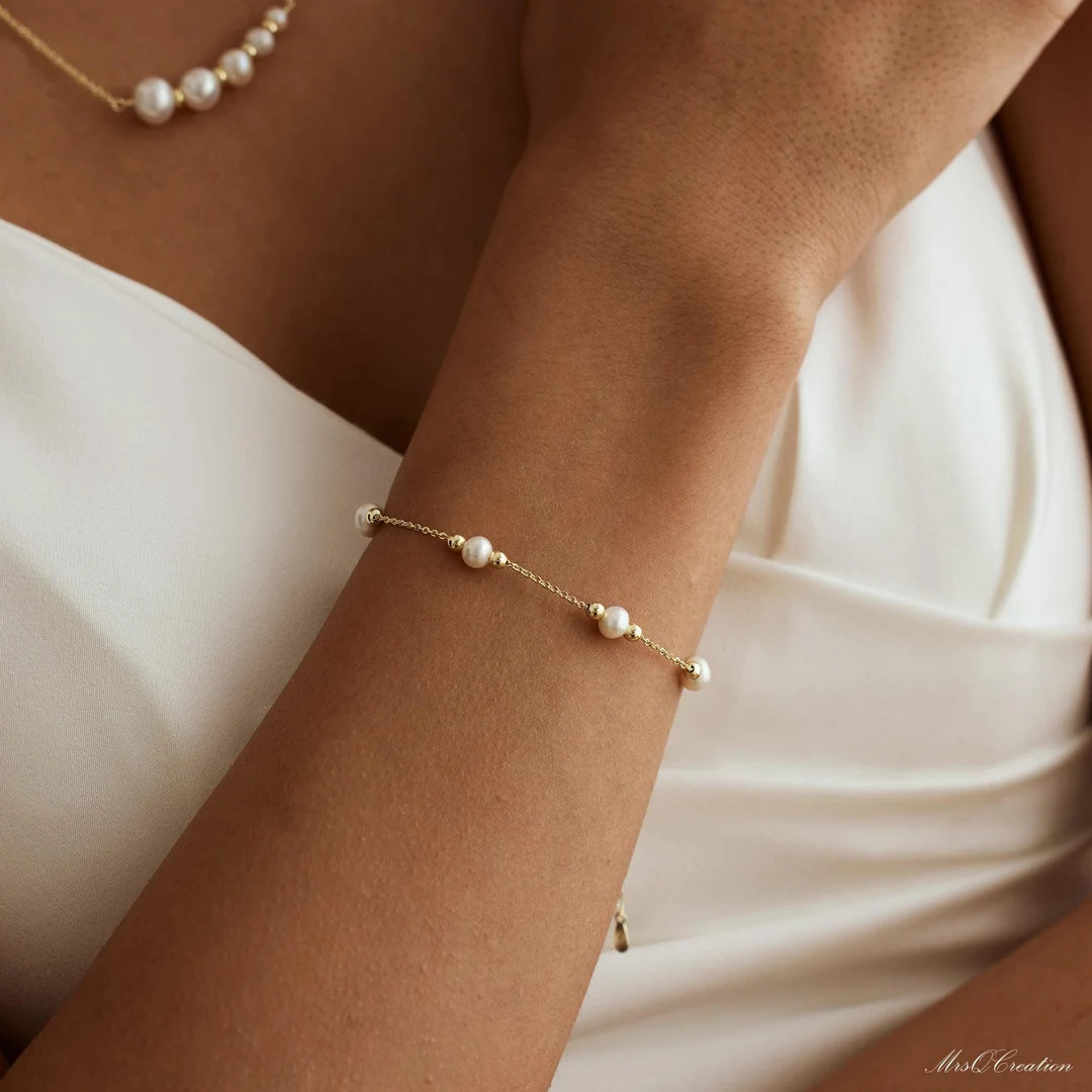 Real Pearl Bead Bracelet, Pearl Jewelry, Wedding Bridesmaids' Gifts, Maid of Honor Gift, Bridesma... | Etsy (US)