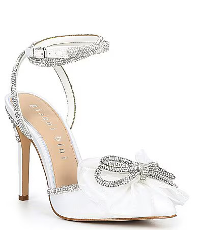 Gianni Bini Niomi Rhinestone Embellished Satin Bow Dress Pumps - 9.5 | Dillard's