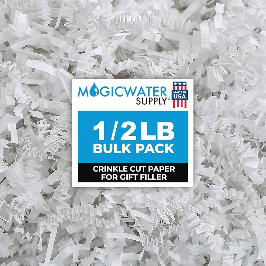 MagicWater Crinkle Cut Paper for Gift Baskets - 1/2 LB - White - Perfect for Shredded Paper Fille... | Amazon (US)