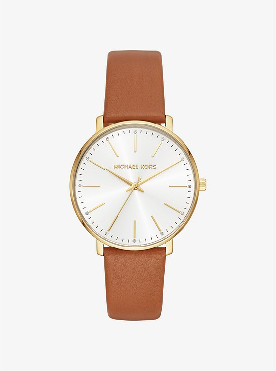 Pyper Gold-Tone Leather Watch | Michael Kors US