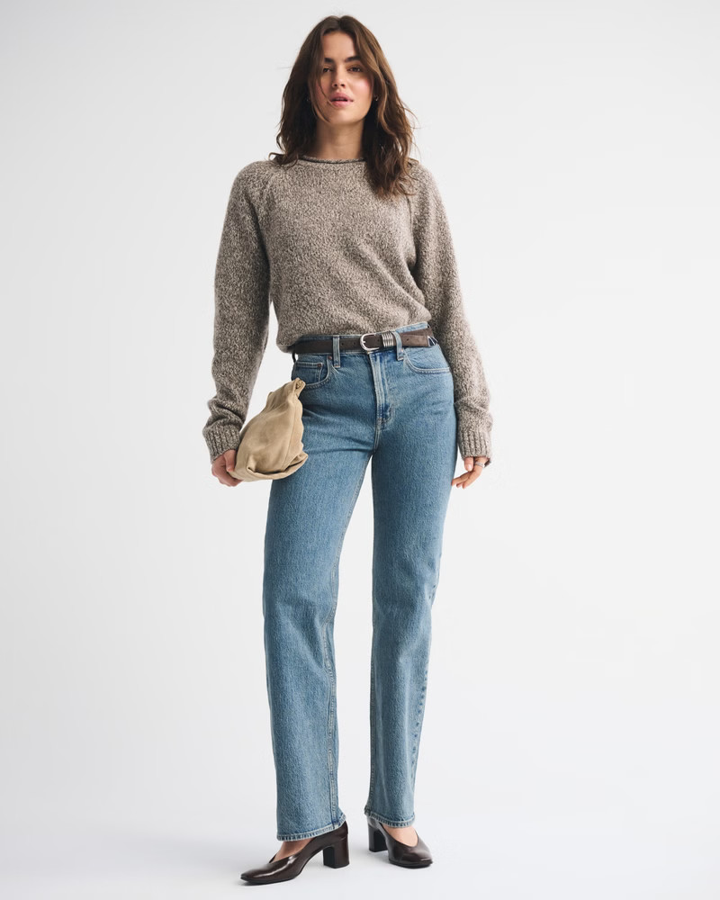 High Rise 90s Relaxed Cuffed Hem Jean | Abercrombie & Fitch (US)