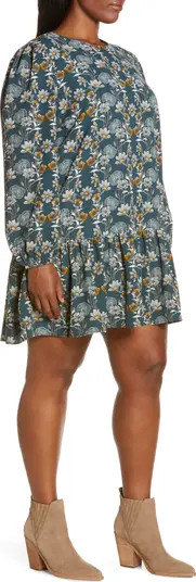 Floral Print Drop Waist Long Sleeve Dress | Nordstrom