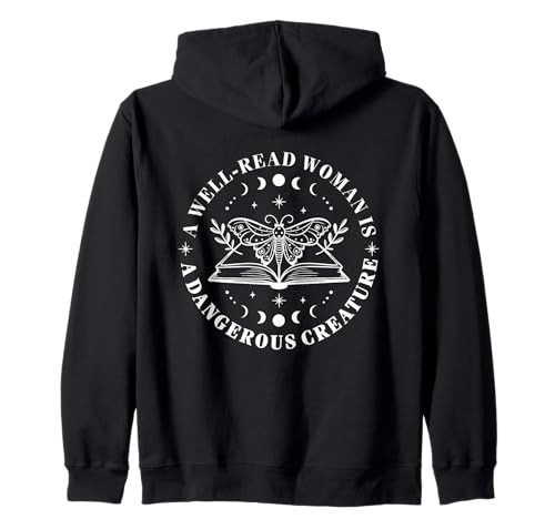 Books A Well-Read Woman Is A Dangerous Creature Women Zip Hoodie | Amazon (US)