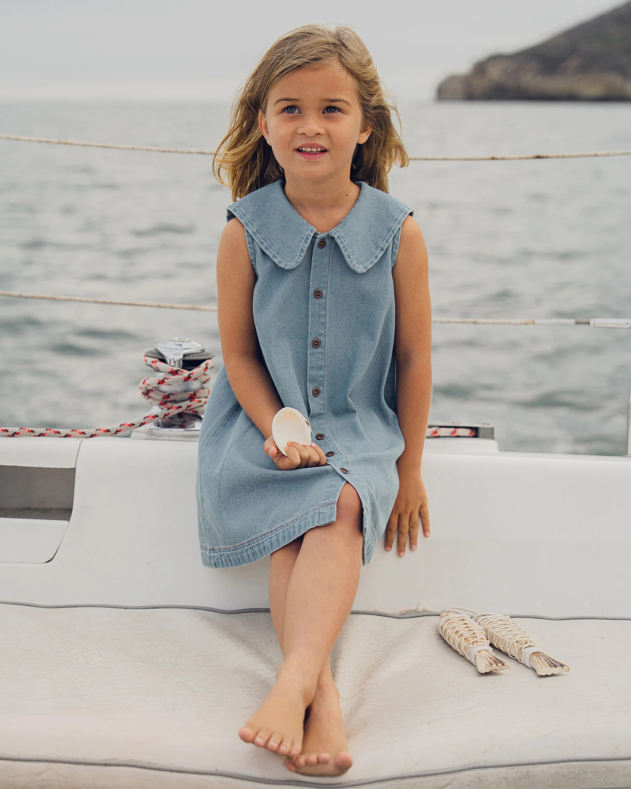 Adria Dress Washed Blue | Rylee + Cru