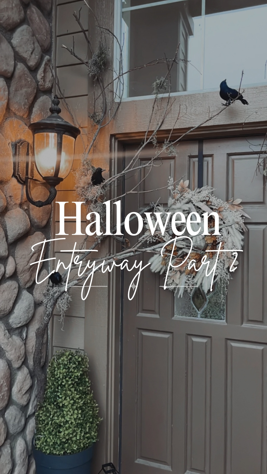 Part 2 of my Halloween entryway! 🐦‍⬛🎃

After cutting branches from the backyard for my interior display, I found some even bigger branches in the neighborhood after the city did some tree trimming. 

I arranged them around my front door using hooks I already had in place & zip ties to secure. 👍🏻

The branches + fairy lights + a few black crowds makes for a great last minute Halloween display! 🙌🏻

#halloweendecorating #trickortreat #branches #halloweenbranches #halloweenideas #ʜᴀʟʟᴏᴡᴇᴇɴ2025 #halloweenentryway #interiordesign #diy #diydecor #ltkhome #diyhalloween @ltk.home

#LTKHome #LTKHalloween #LTKHoliday