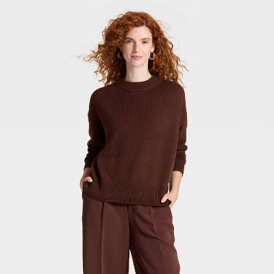 Women's Woolen Crew Pullover Sweater - A New Day™ | Target