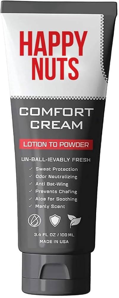 Happy Nuts Comfort Cream Deodorant For Men: Anti-Chafing Sweat Defense, Odor Control, Aluminum-Fr... | Amazon (US)