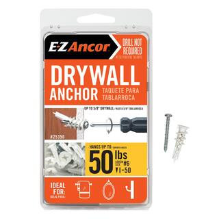 E-Z Ancor Twist-N-Lock 50 lbs. Drywall Anchors (50-Pack) 25350 - The Home Depot | The Home Depot