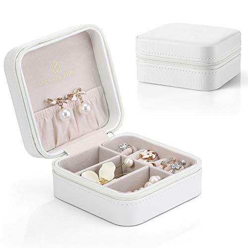 Vlando Macaron Small Jewelry Box, Travel Storage Case for Rings and Earrings - Grey | Amazon (US)