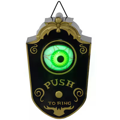 Boyel Living 7.1 in. Halloween Animatronic Doorbell with Light Up Eyeball Motion Sound Activation... | Lowe's