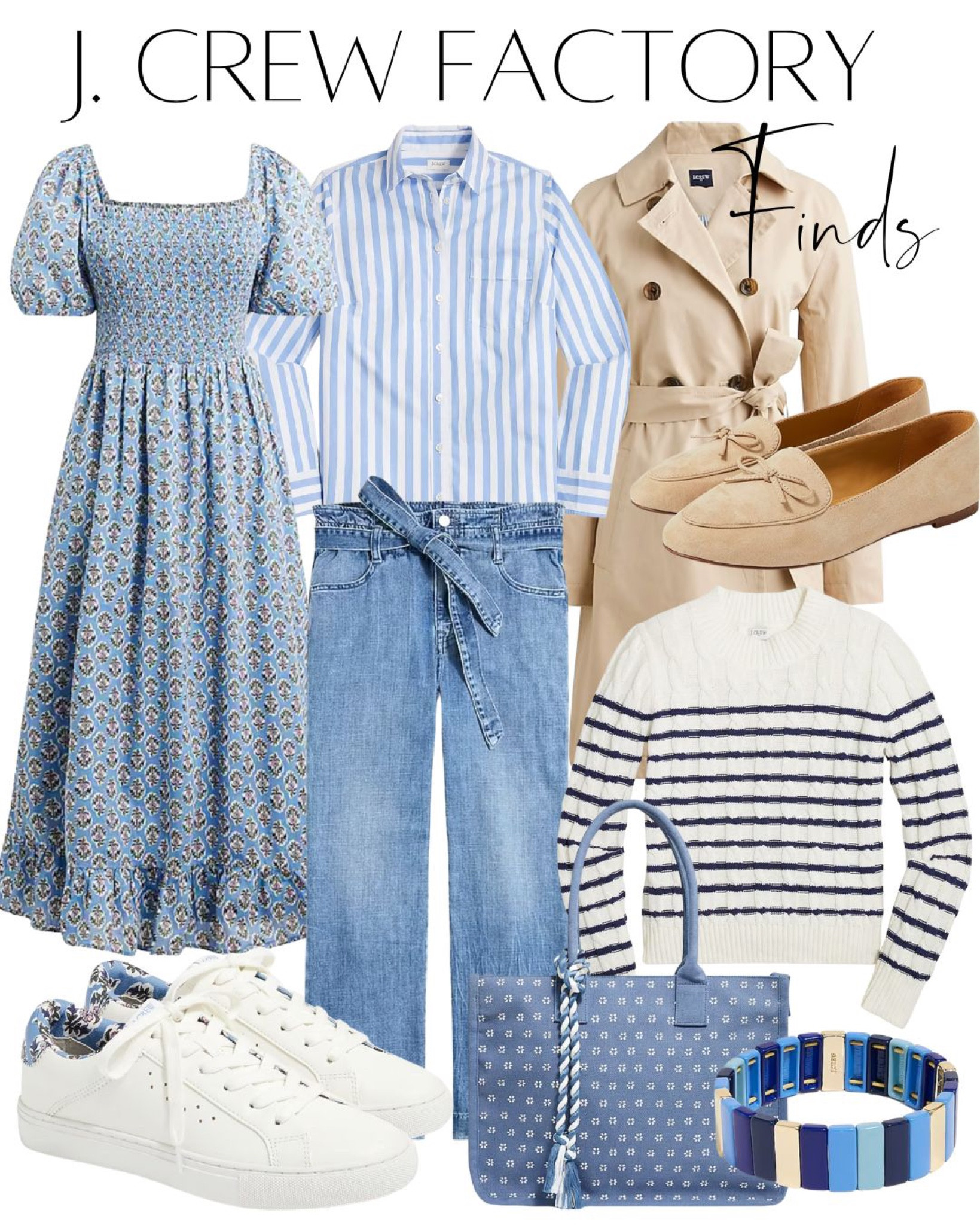 JCrew, JCrew Factory, women’s fashion, blue dress, sweater, trench coat, sneakers, jewelry, tote bag, flats



#LTKsalealert #LTKshoecrush #LTKstyletip