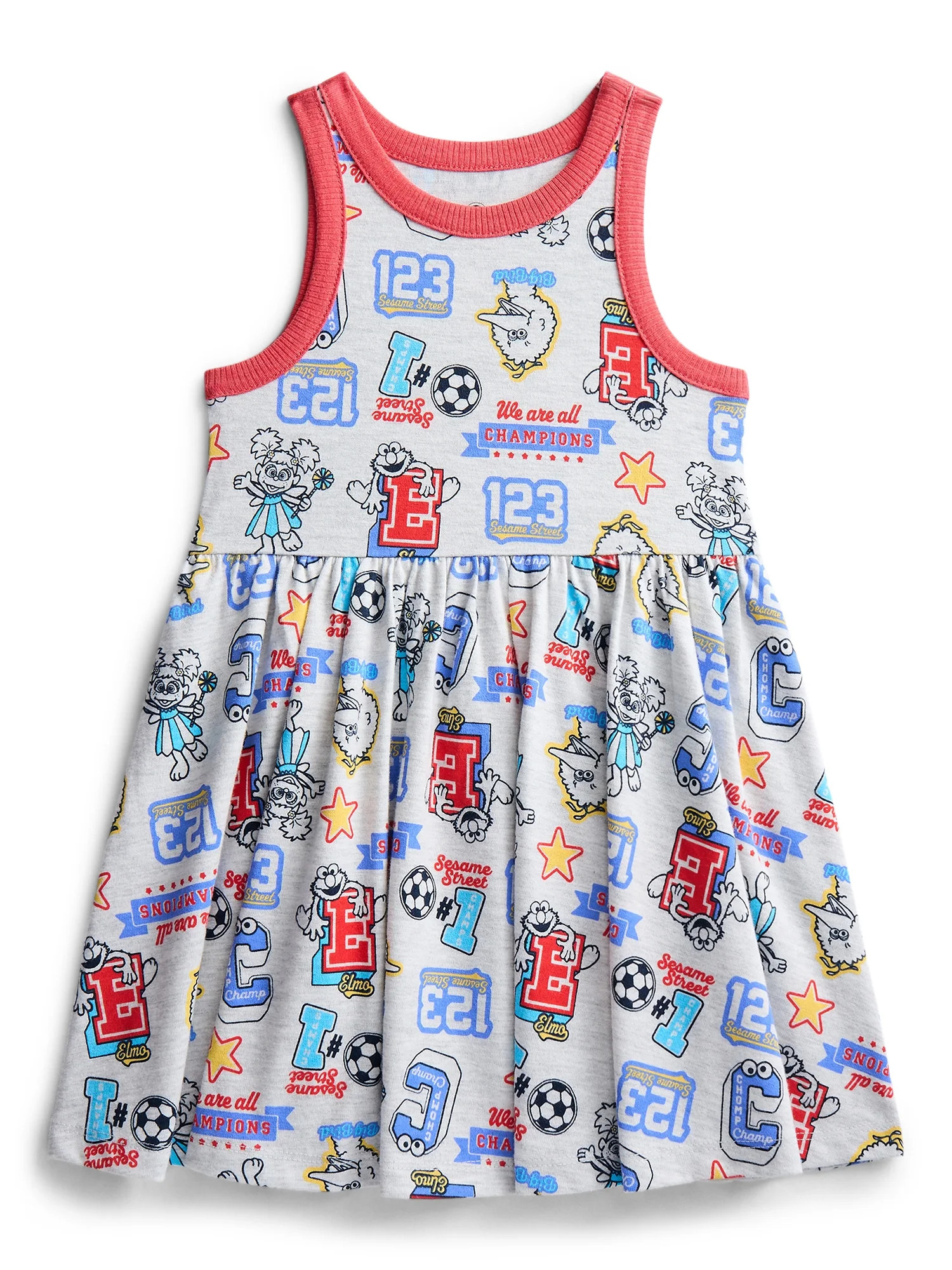 Sesame Street Toddler Girls Allover Print Graphic Tank Dress, Sizes 12M-5T - Walmart.com | Walmart (US)