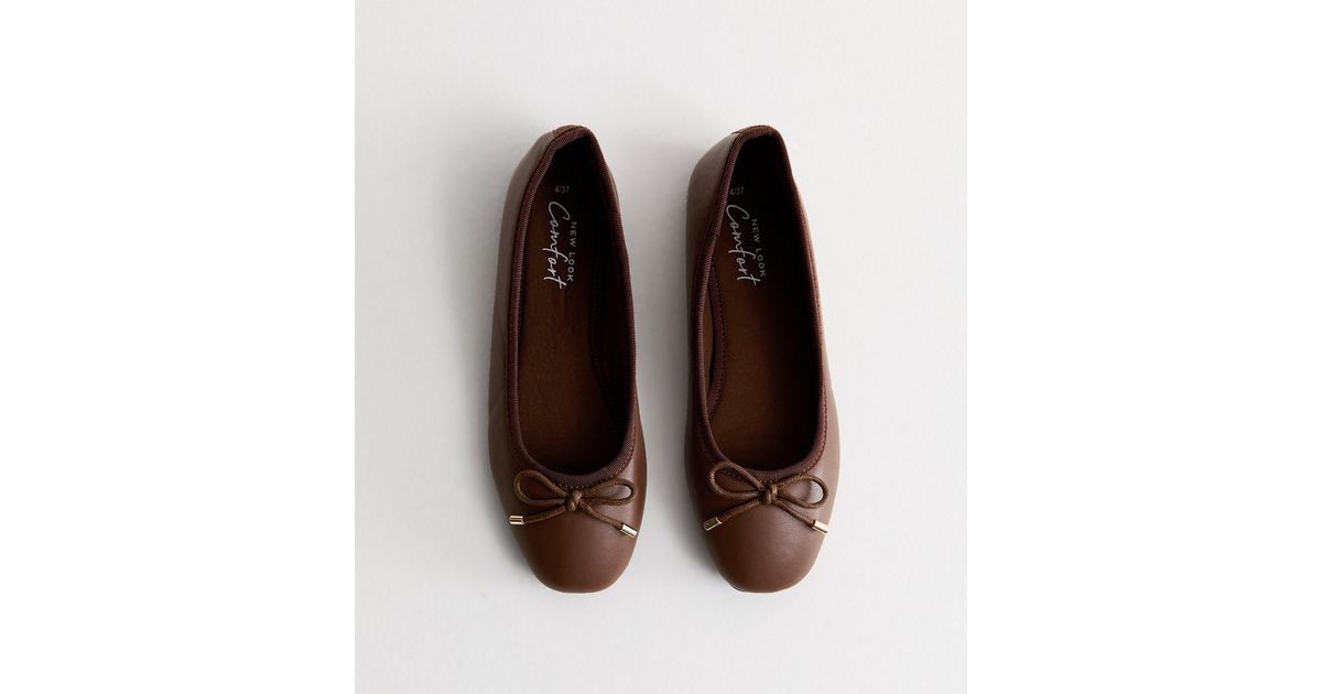 Rust Leather-Look Ballerina Pumps
						
						Add to Saved Items
						Remove from Saved Items | New Look (UK)