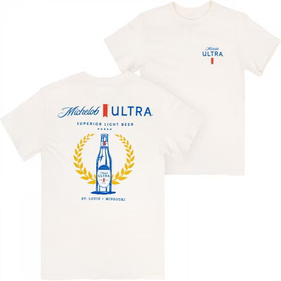 Mens Michelob Ultra Superior Light Beer Front & Back Print T-Shirt - 2XLarge | Target