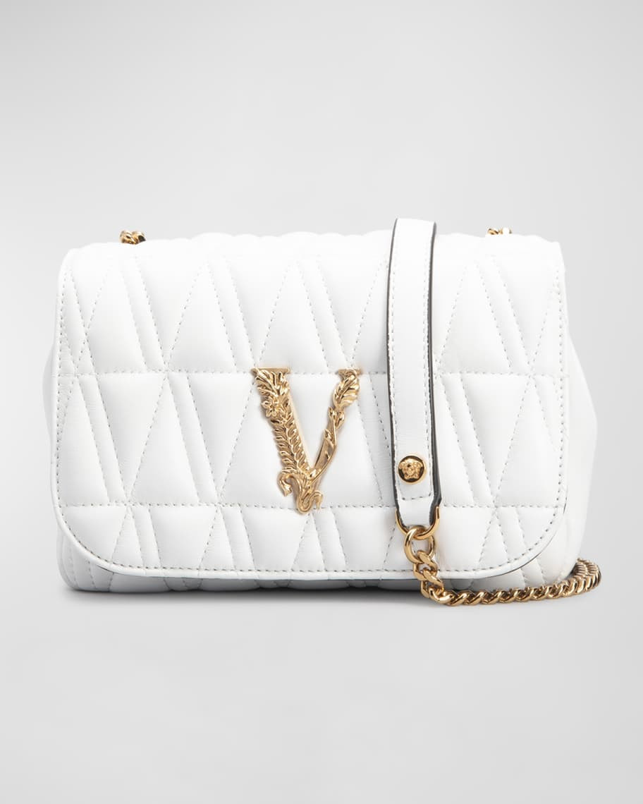 Versace Virtus Quilted Leather Shoulder Bag | Neiman Marcus
