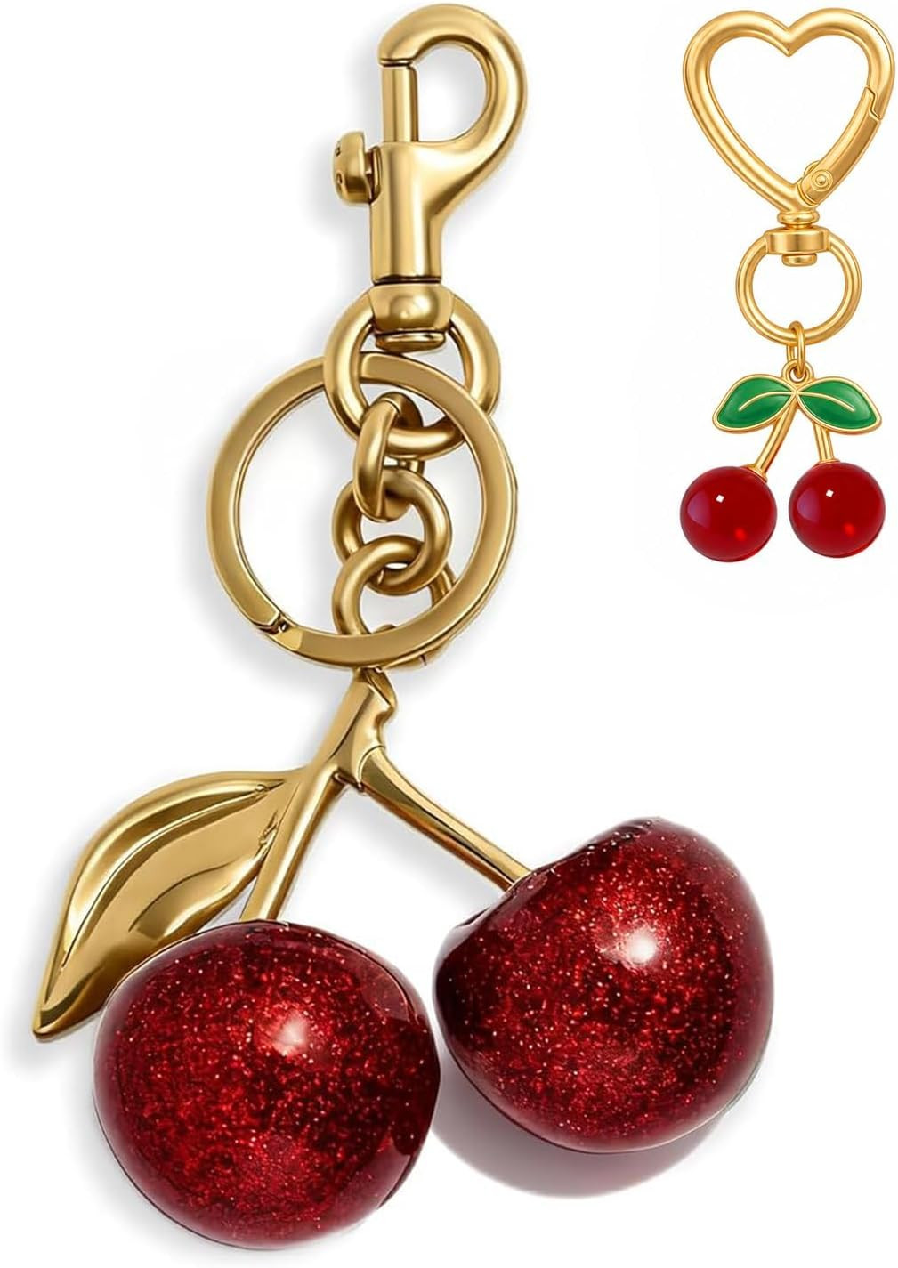 NEGTTE Keychain Cherry Bag Charms - Adorable Key Chains Women Cute for Handbags & Car Keys | Fashion Gift for Women | Amazon (US)