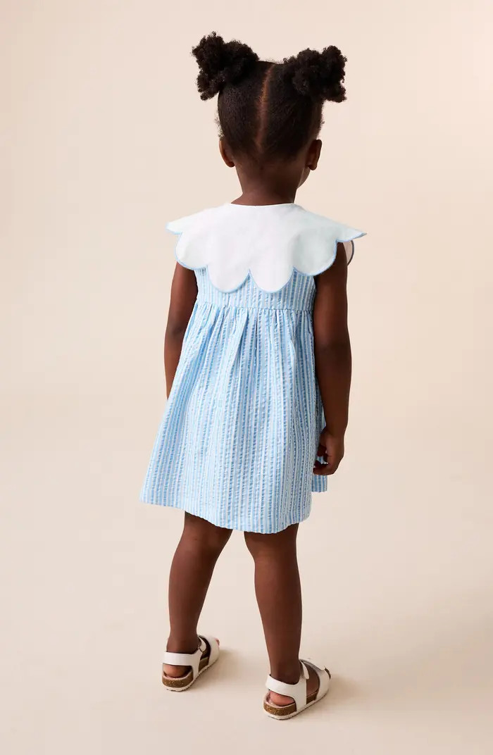 Kids' Statement Collar Seersucker Dress | Nordstrom