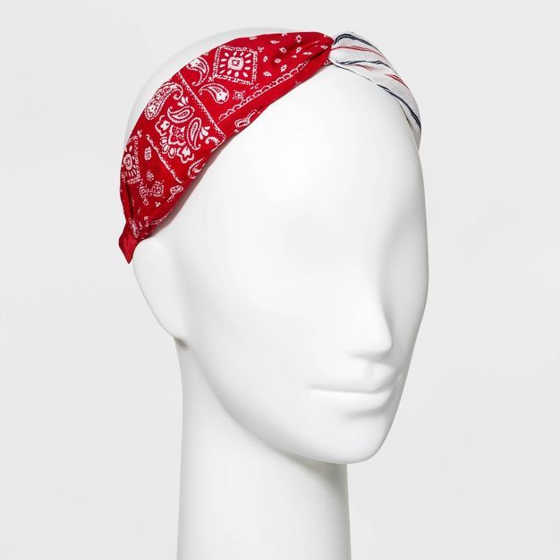 Americana Twist-Front and Stripe Print Headband | Target